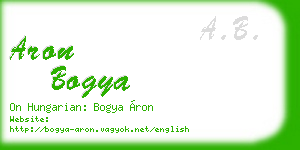 aron bogya business card