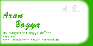 aron bogya business card